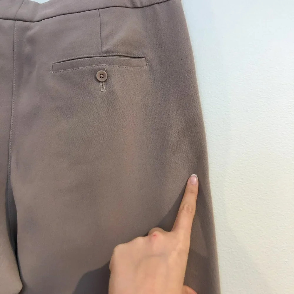 Wilfred Paperbag Cropped Polyester Silk High Waist Cream Tie Waist Dress Pants 6 - Picture 8 of 11
